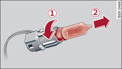 Lampengehäuse: Glühlampe abziehen